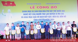 315 vận động viên tham dự Giải vô địch đẩy gậy, kéo co, bắn nỏ tỉnh Lào Cai năm 2024