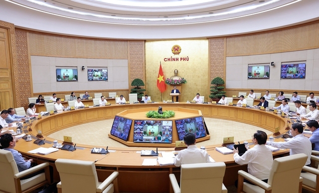 Thủ tướng Phạm Minh Chính chủ trì phiên họp Chính phủ thường kỳ tháng 3/2024 và Hội nghị trực tuyến Chính phủ với địa phương - Ảnh: VGP/Nhật Bắc